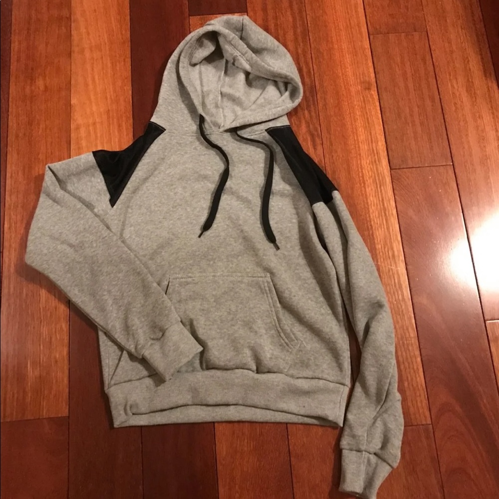 Grey Hoodie With Mesh Shoulders